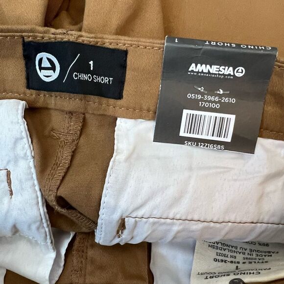 NWT Tan Chino Cotton Stretch Mid Rise Casual Cuffed Short 1 - Picture 8 of 8